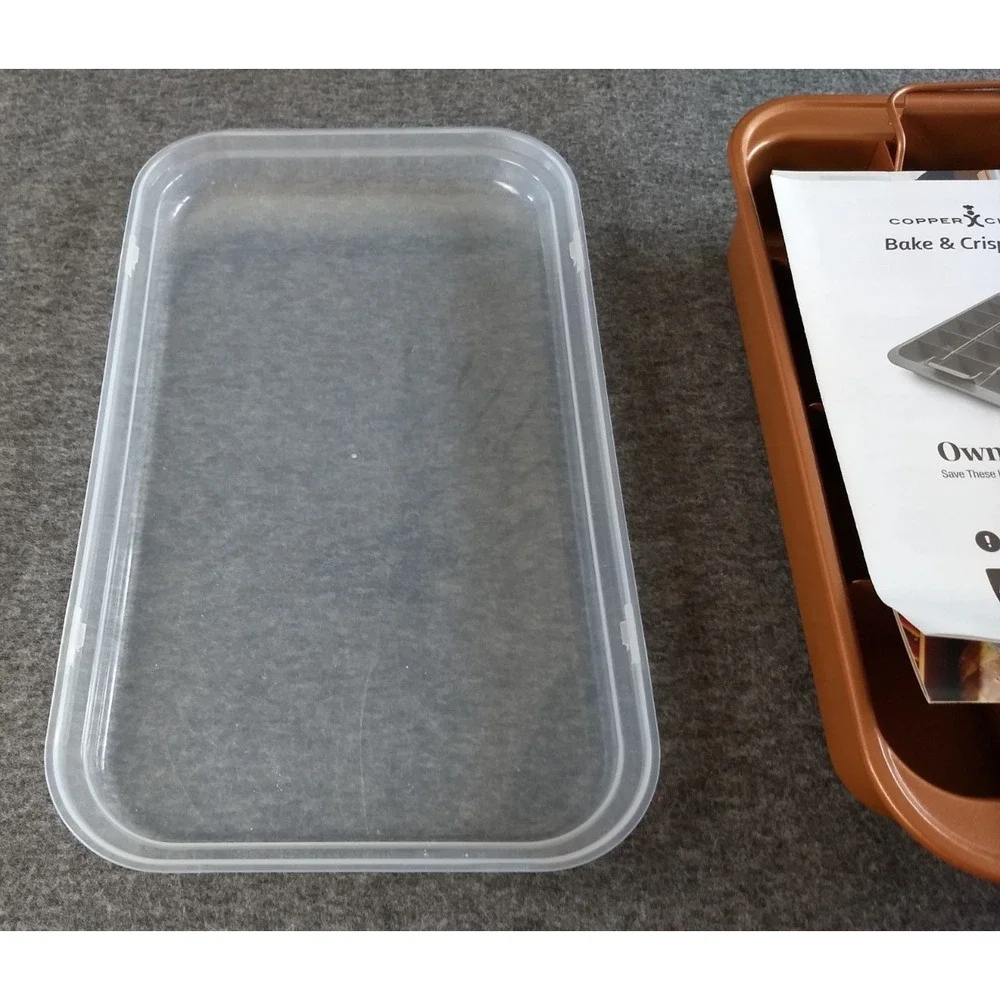Copper Chef Bake & Crisp Pan 4 pc Set Eric Theiss Recipes 13 x 7.5